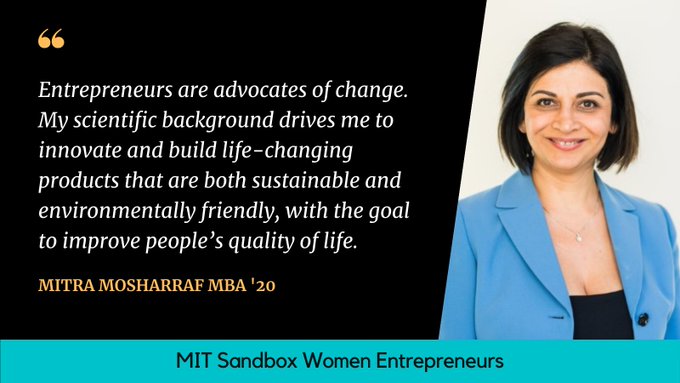 Image and text of Mitra for MIT Sandbox Women Entrepreneurs